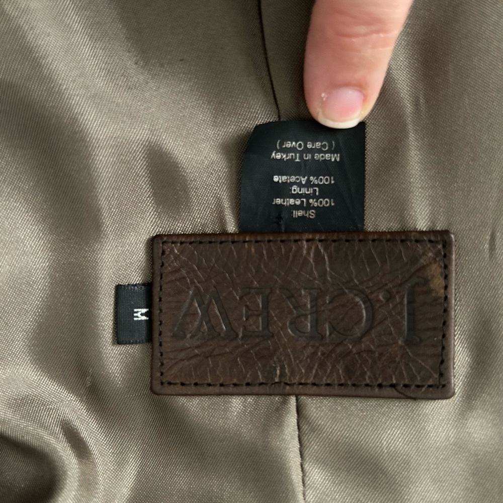 J. Crew Men's Brown Leather Jacket - Picture 3 of 11